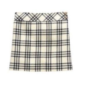 Jcrew black and white plaid wool skirt size 6